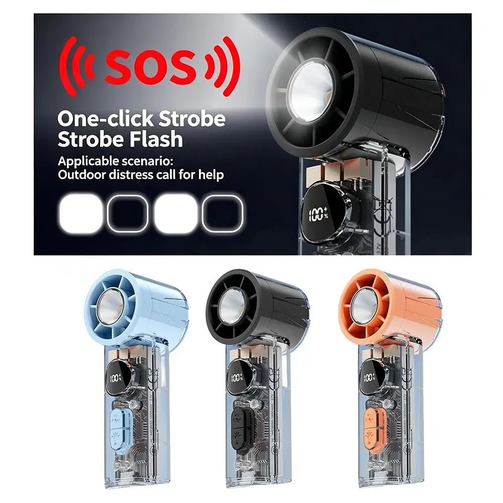 Portabler USB-Ladebarer Handheld-Lüfter mit LED