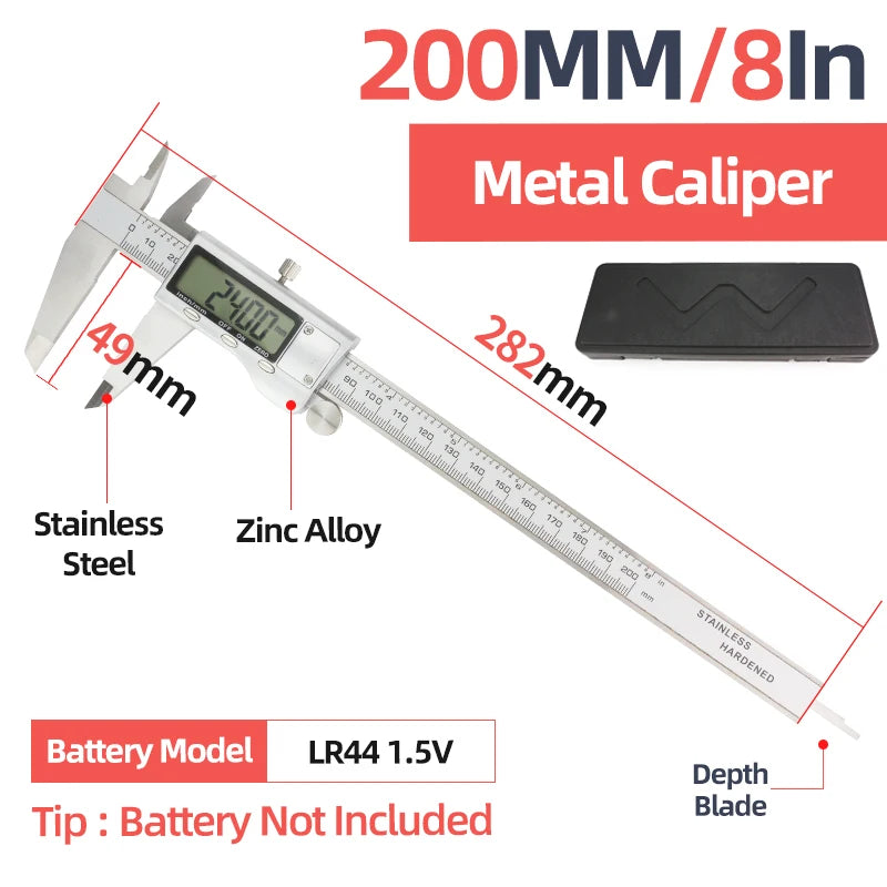 Stainless Steel Digital Caliper with LCD Display