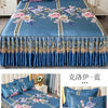 4-Piece Royal Blue Bedding Set with Bed Skirt and Pillow Covers