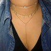 Enamel Evil Eye Lariat Necklace with Cubic Zirconia