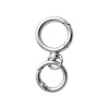 Silver round spring snap hooks with 360 degree swivel for bags and keychains
