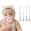 Silicone Baby Pacifier Clip with Wooden Beads
