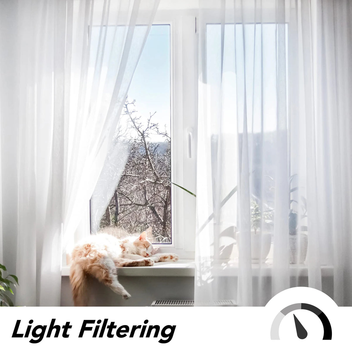 Sheer Chiffon Curtains with Light Filtering | Elegant Tulle Drapes