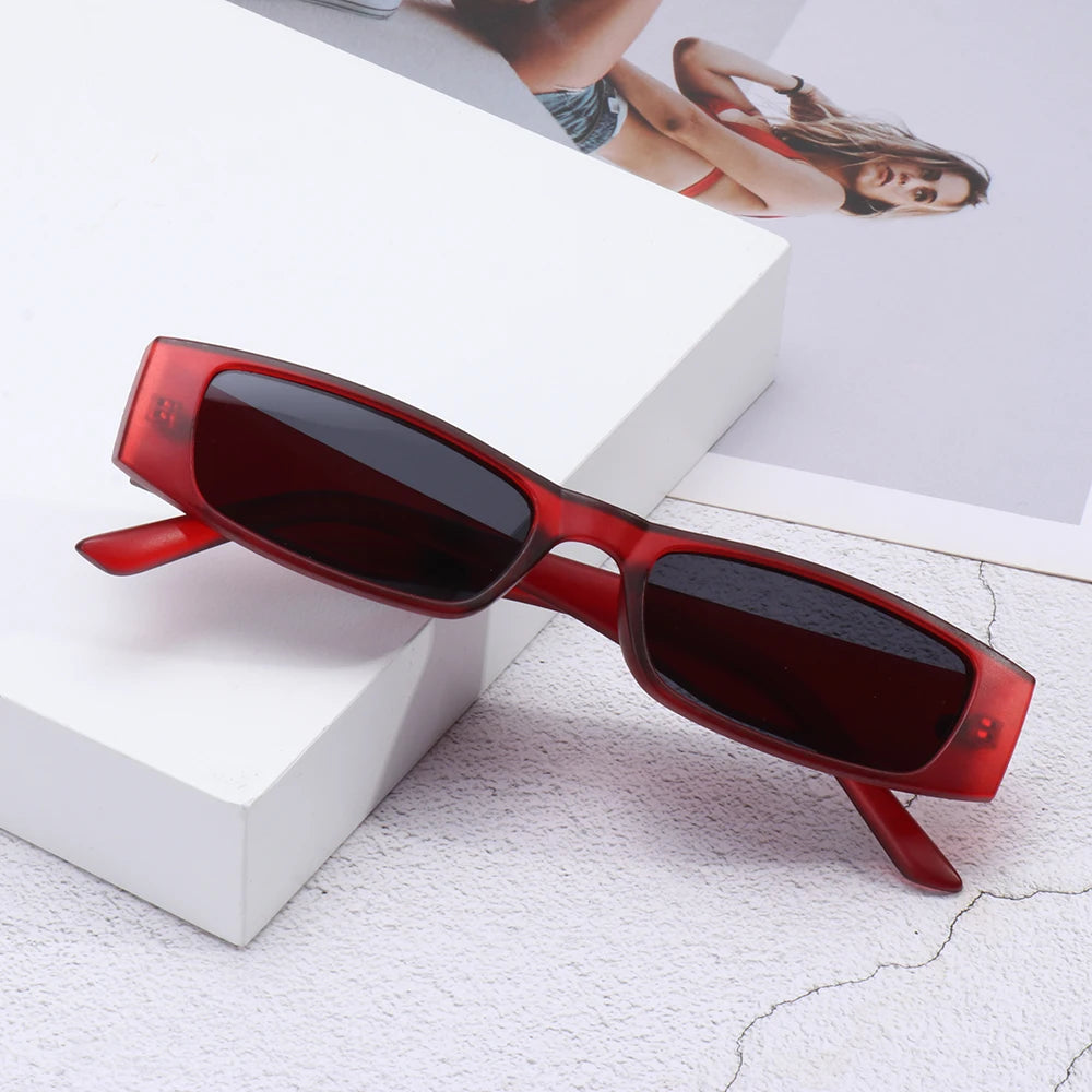 Lunettes de Soleil Rectangle Panthère Vintage