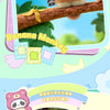 A cute panda plush toy is featured in a blind box packaging design with banana and monkey themed elements.