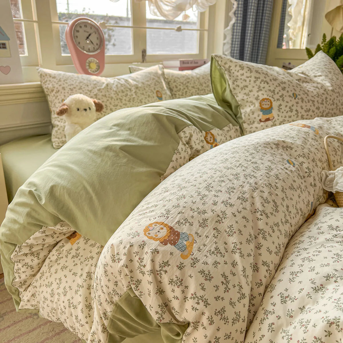 Washed Microfiber Duvet Cover Set with Pillowcases