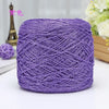 Purple metallic silk crochet yarn in a ball for knitting and macrame projects