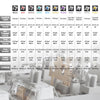 A variety of mechanical keyboard switches in different types and colors are displayed, showing various operating forces and s