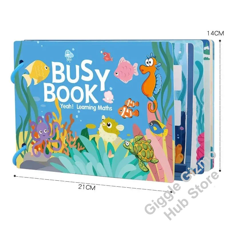 Montessori Busy Book for Toddlers – Reusable Sticker & Velcro Learning Activities
