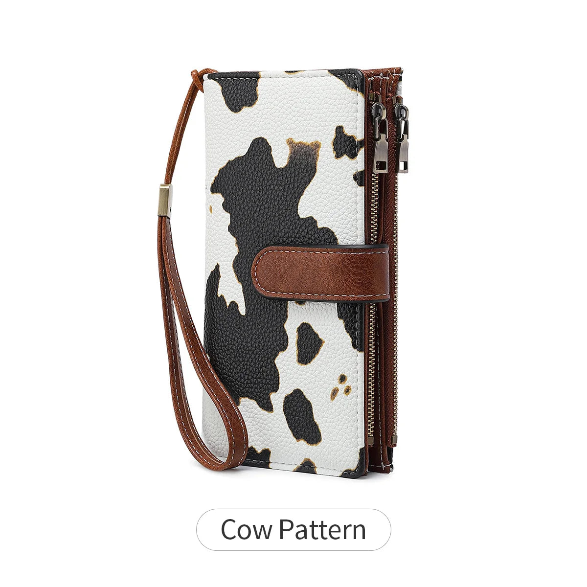 Vintage RFID-Blocking Long Wallet with Wristlet Strap