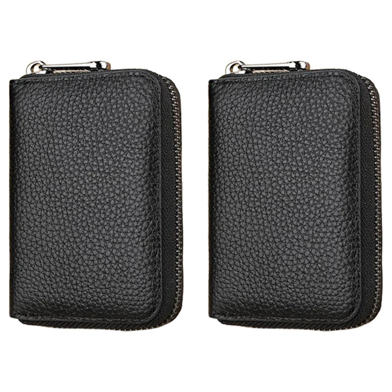 Slim RFID Blocking Card Holder Wallet with Zipper Coin Pocket