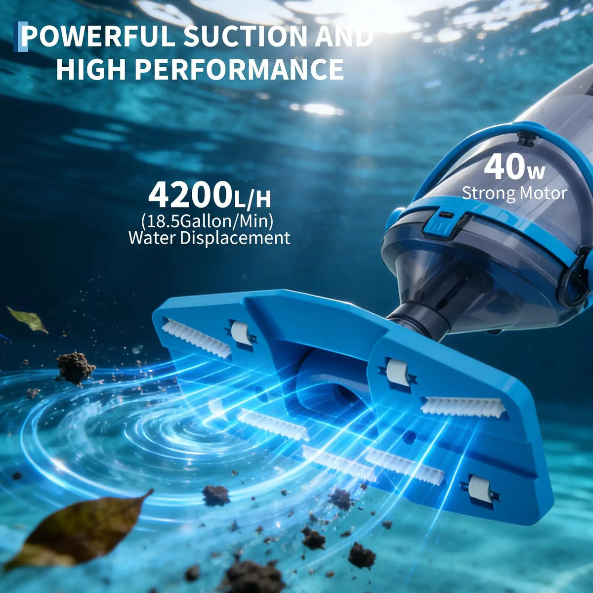 Cordless Handheld Pool Vacuum with Telescopic Pole