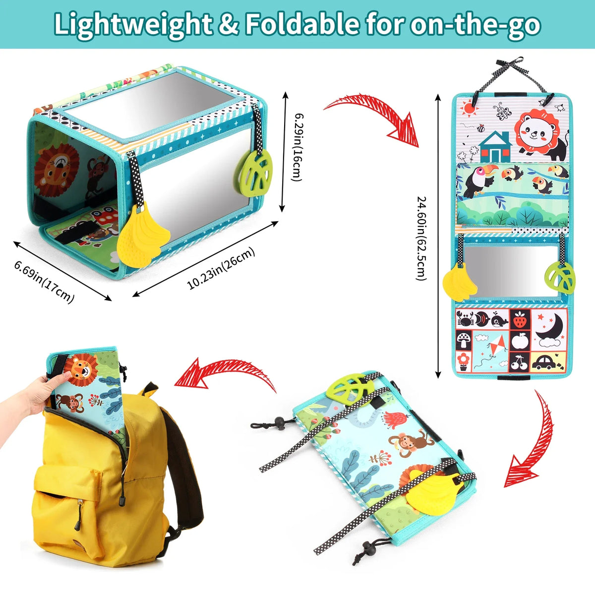 Soft Baby Cloth Book with Fun Mirror for Early Learning