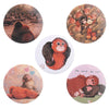 A set of playful tinplate pins featuring various animals like cats and dogs.