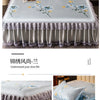 4-Piece Royal Blue Bedding Set with Bed Skirt and Pillow Covers