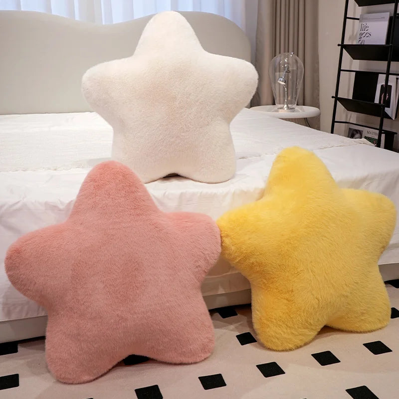Star Shaped Plush Throw Pillow for Couch, Bed, and Floor