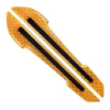 A set of reflective glow-in-the-dark bumper strips for car mirrors, featuring an orange honeycomb texture.