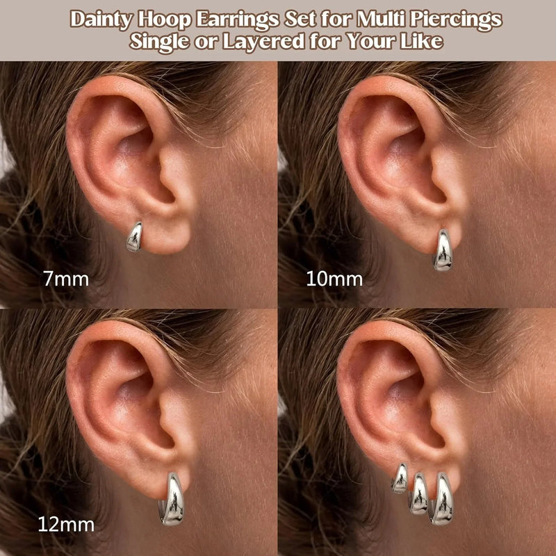 3-Piece Huggie Hoop Earring Set