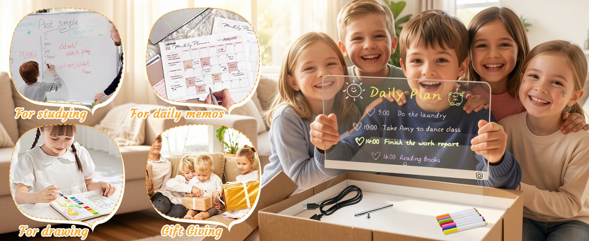 Glow Art LED Drawing Board with 7 Colors and 3 Light Modes