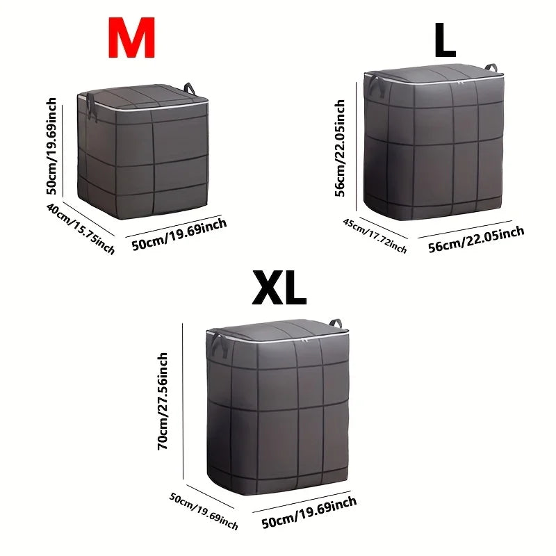 Large Capacity Fabric Storage Bag with Zipper and Handles