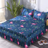 Elegant Elastic Fitted Bed Sheet Set with Lace Skirt and Pillowcases