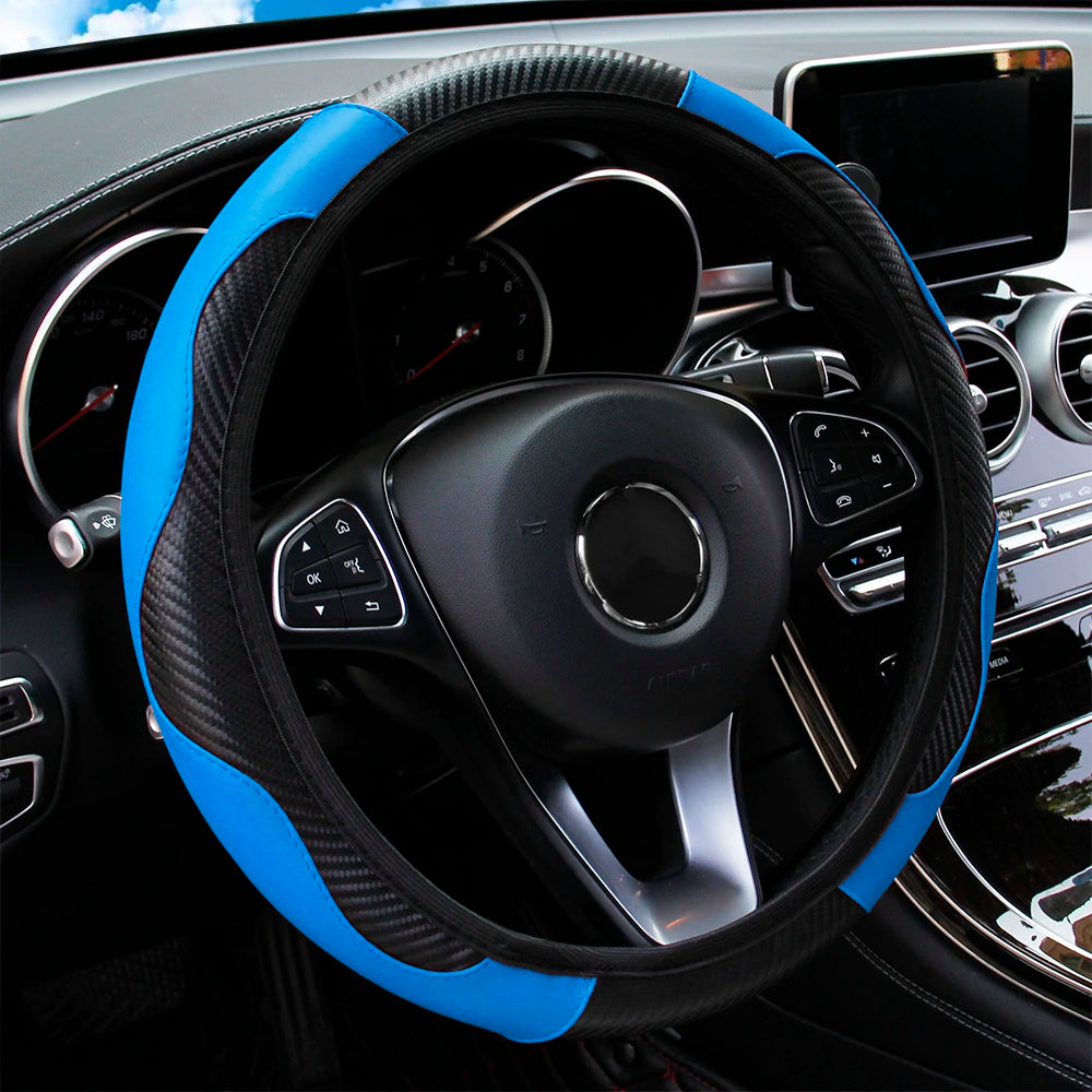PU Carbon Fiber Steering Wheel Cover