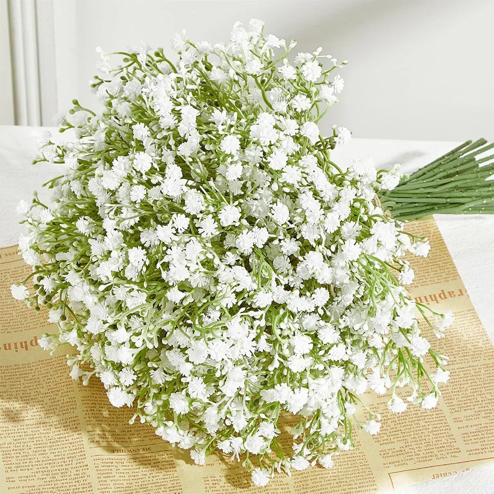 Artificial Gypsophila Baby's Breath Stems for Weddings & Home Décor