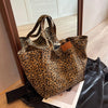 Vintage Leopard Print Canvas Tote Bag