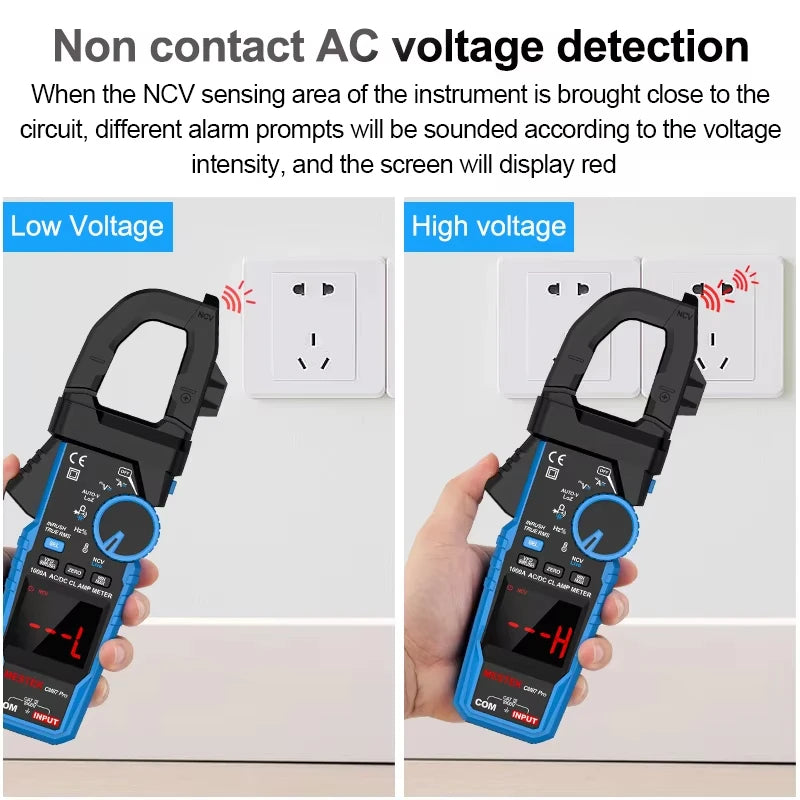 1000A True RMS Digital Clamp Meter with NCV Detection