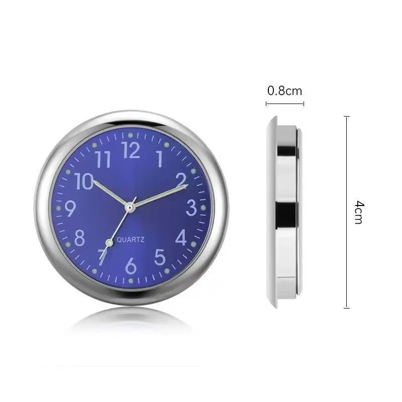 Mini Car Clock with Glow-In-The-Dark Dial and Air Vent Clip
