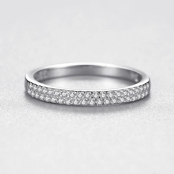 S925 Sterling Silver Moissanite Stackable Ring