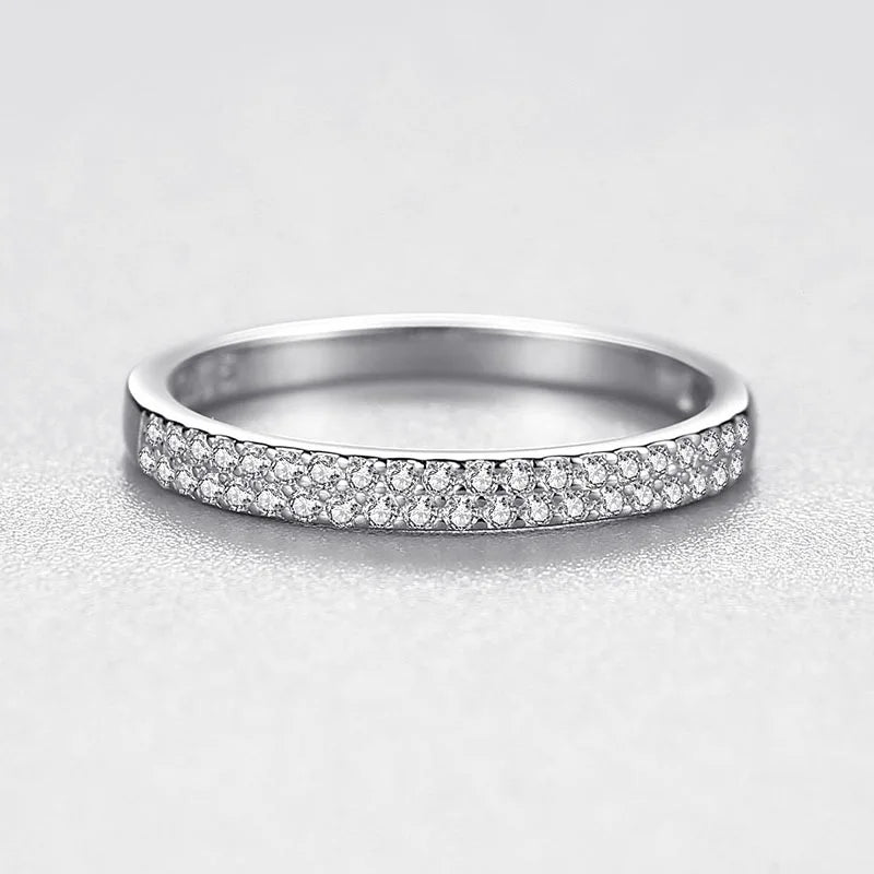 S925 Sterling Silver Moissanite Stackable Ring