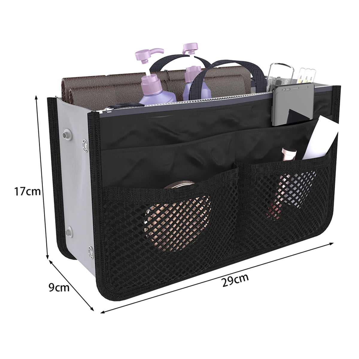 Nylon Handbag Organizer with Multiple Pockets