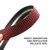 Black and red honeycomb silica gel handlebar tape rolled for cycling