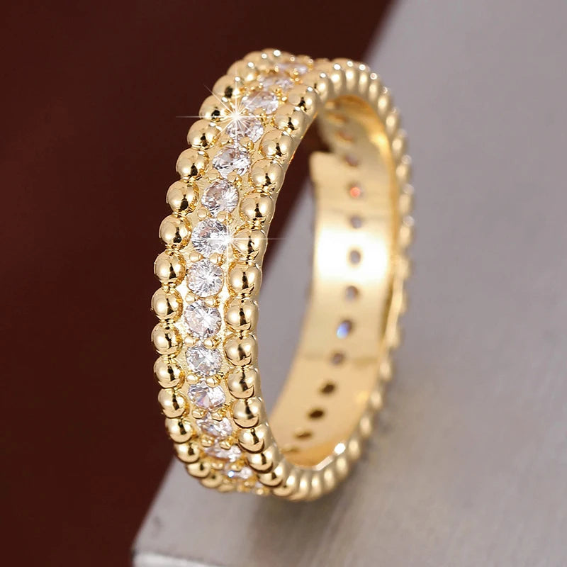 Bague Géométrique Moderne en Zircon Cubique