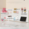 A desktop pegboard organizer featuring various storage parts like doll holders, hooks, and storage boxes for reliable splicin