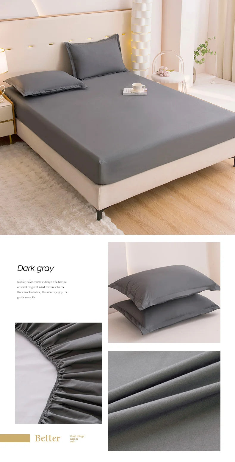 Waterproof Fitted Bed Sheet with 360-Degree Elastic Band