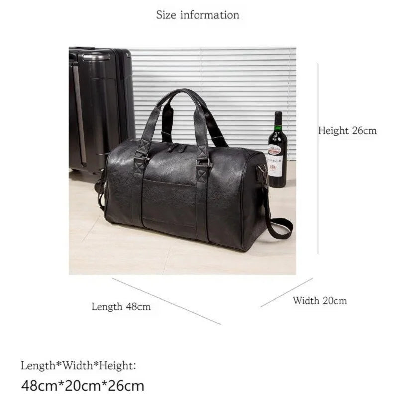 Herren Leder-Reise-Duffeltasche mit Schuhfach