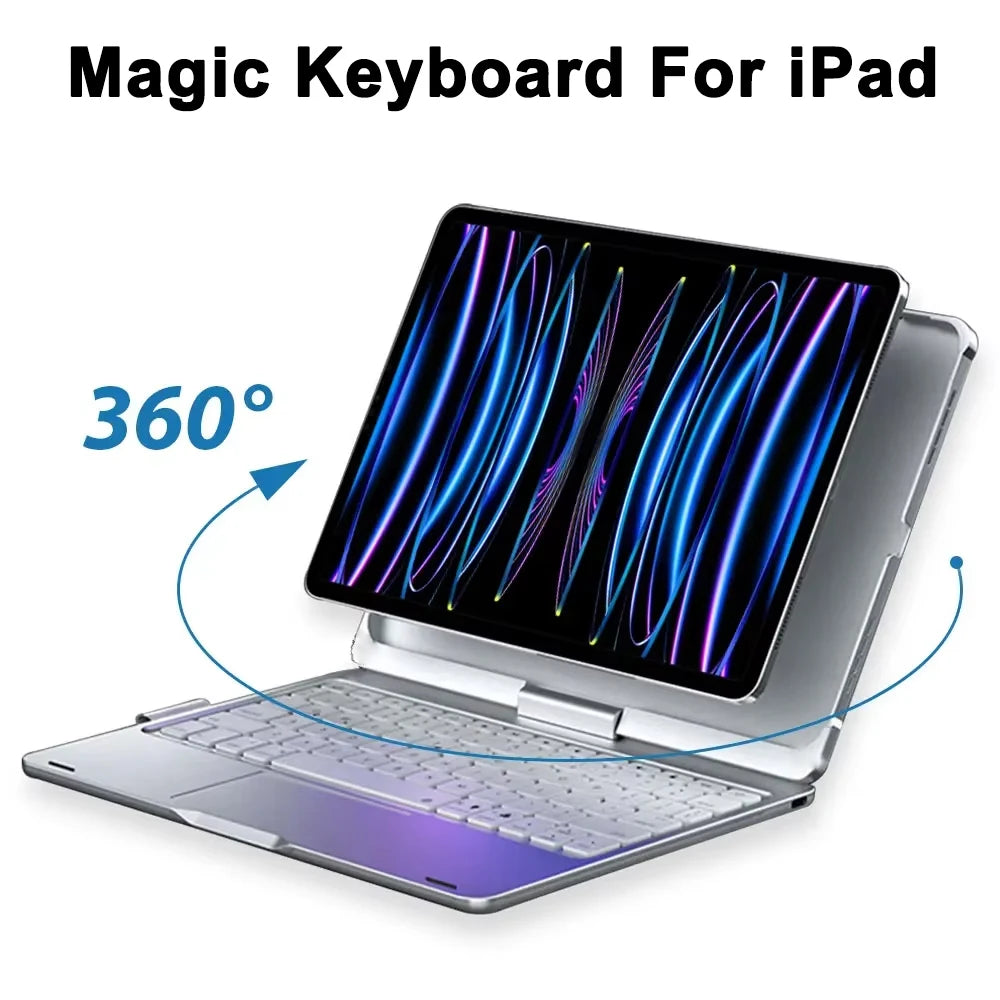 360° Rotating iPad Keyboard Case with Touchpad