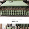 Gold Embroidered Lace Bed Skirt with Heart Pattern