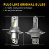 Plug like original bulbs showing the H4 LED headlight bulb and its base for vehicles