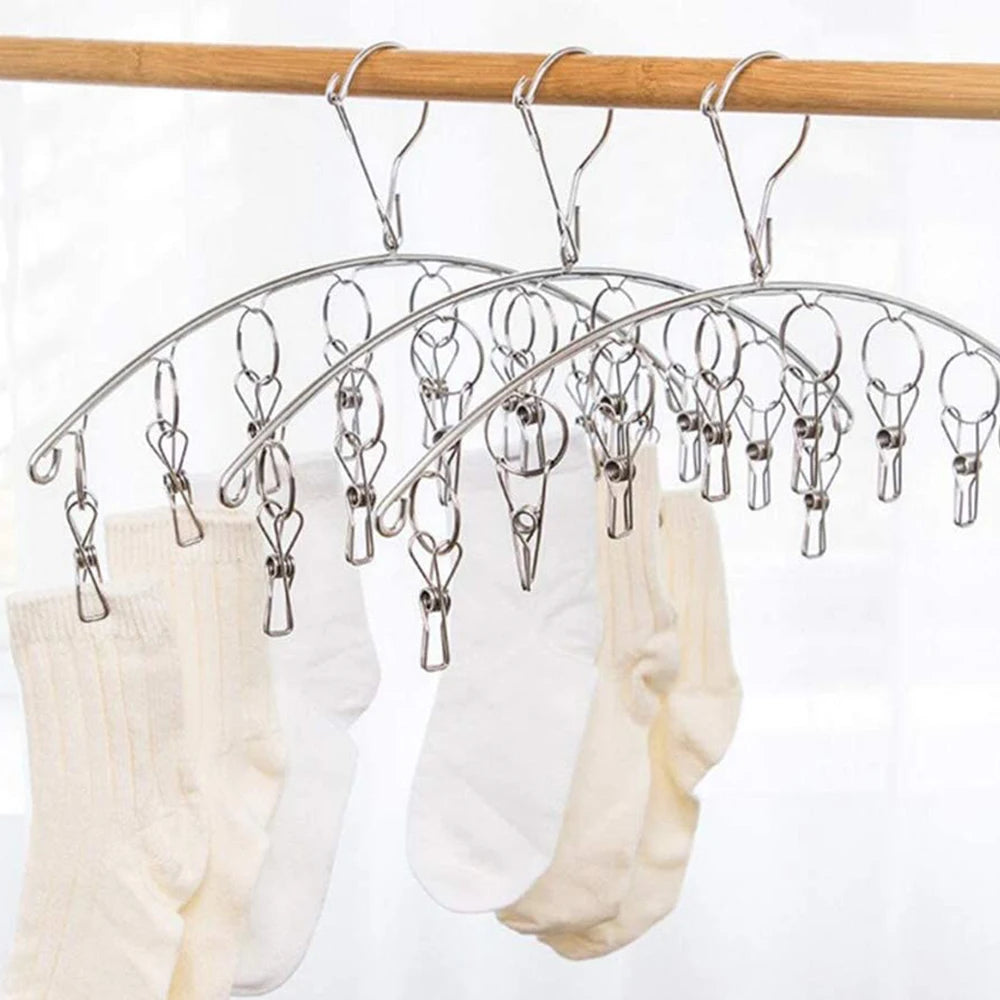 Foldable Laundry Drying Rack with 32 Clips