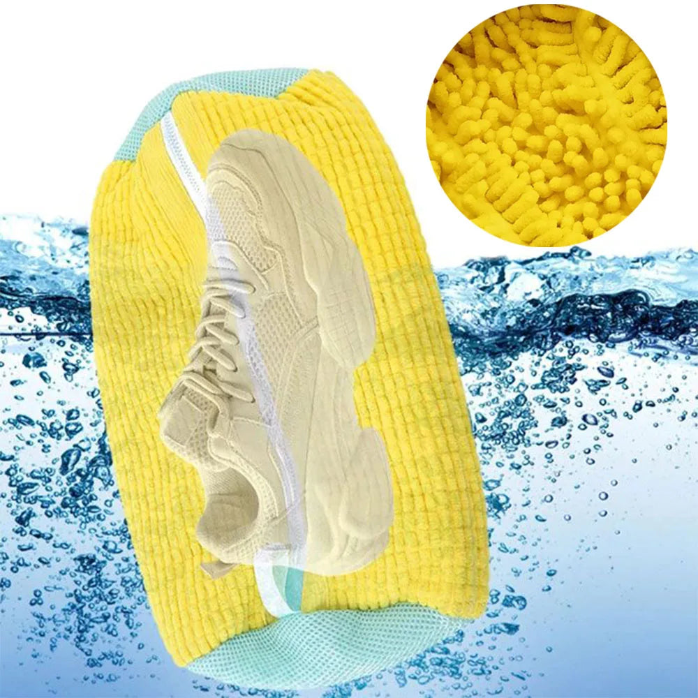 Mesh Shoe Wash Bag with Soft Fluff Lining