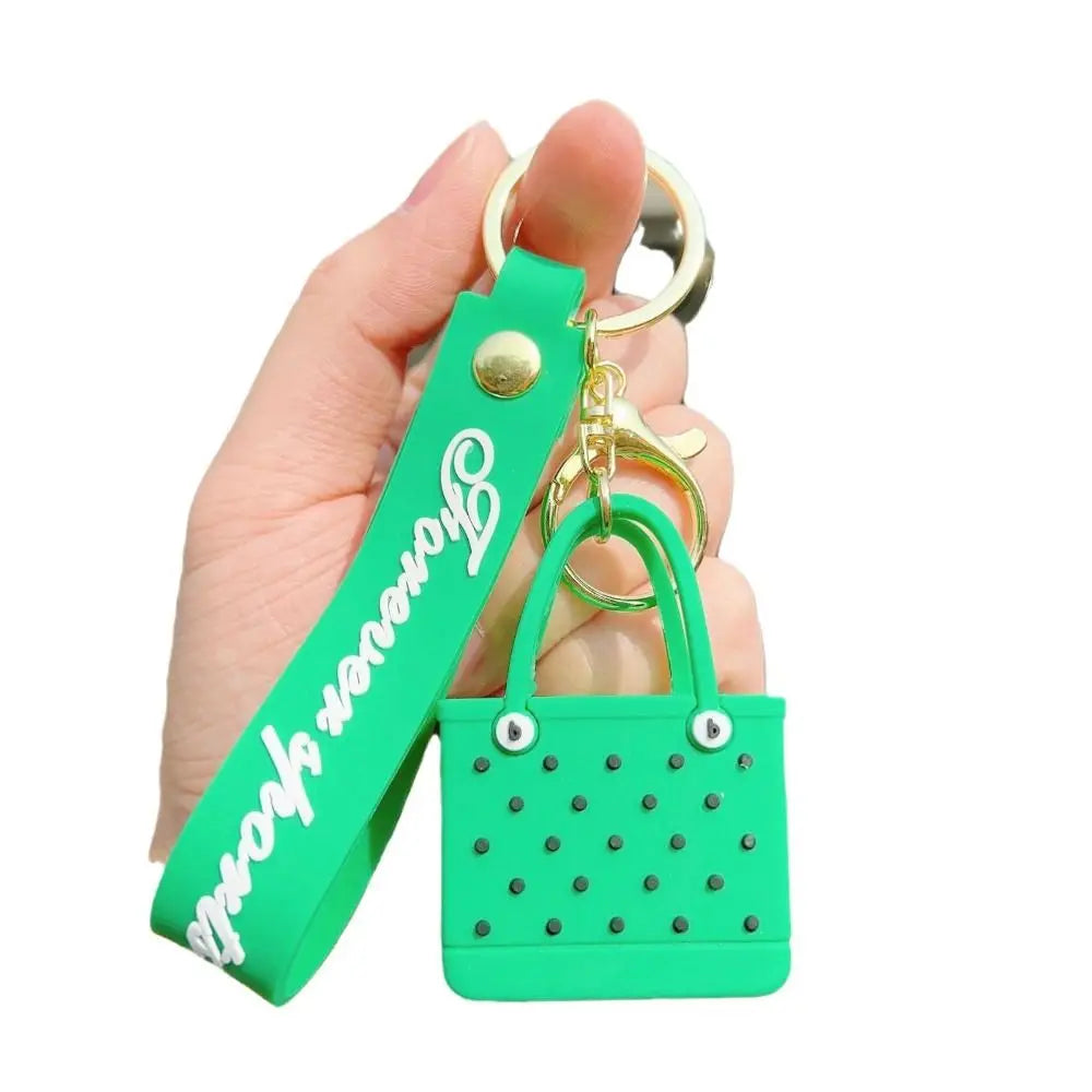 Silicone Beach Basket Keychain Charm
