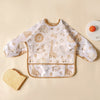 Waterproof Long-Sleeve Baby Bibs with Catch-All Pockets