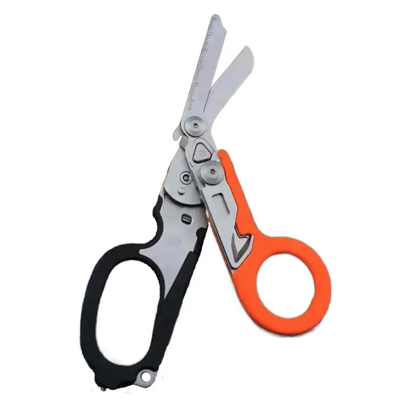 6-in-1 Foldable Emergency Rescue Scissors with Safety Hammer