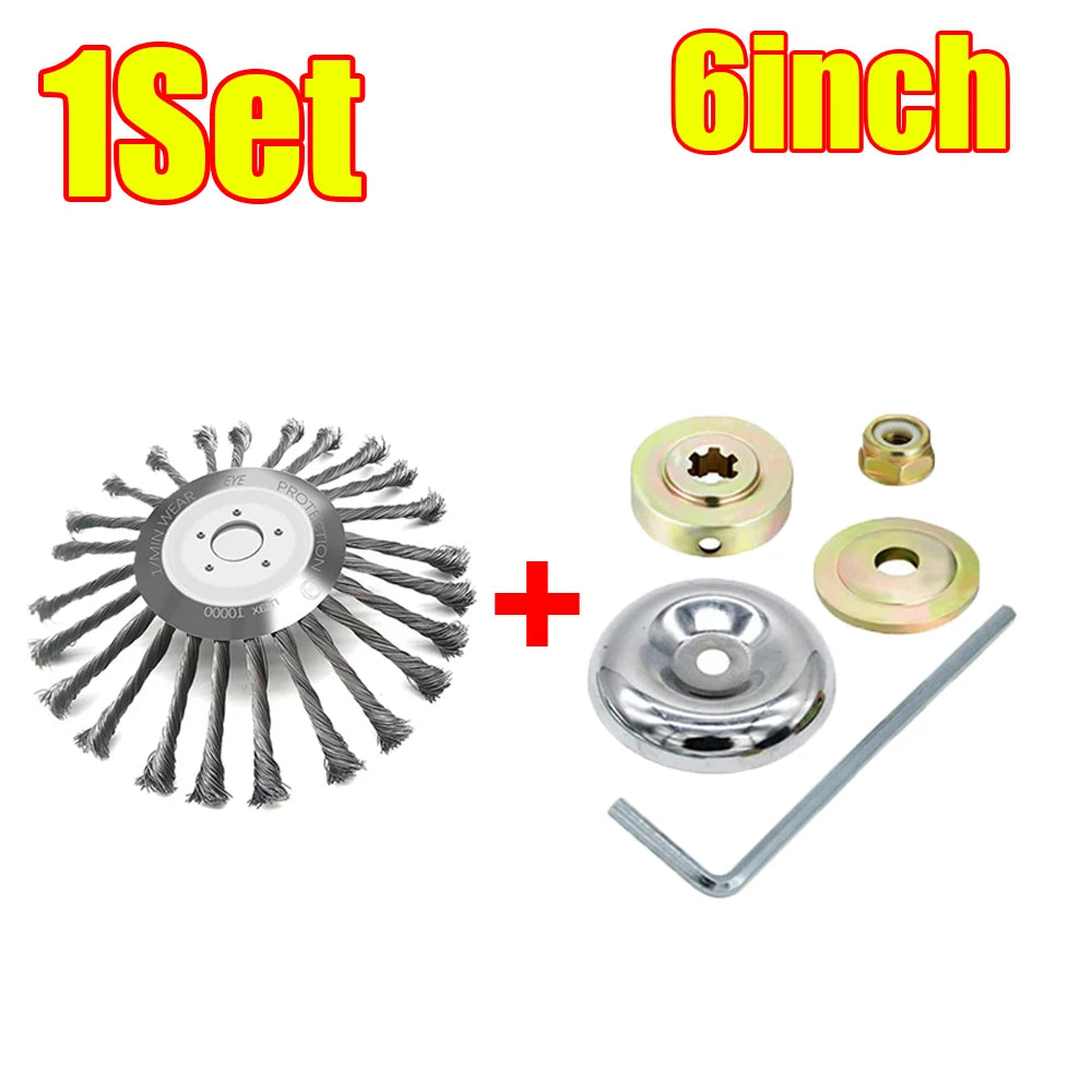 Carbon Steel Wire Brush Trimmer Head for Weed & Grass Cutting