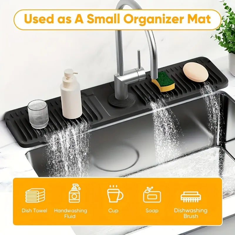 Silicone Faucet Splash Guard Mat for Kitchen Sink