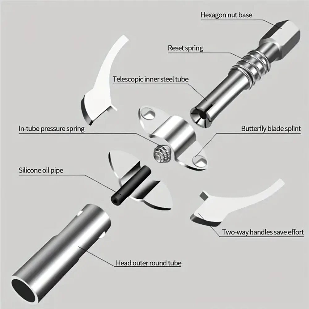 High-Pressure Grease Coupler with NPT1/8 Adapter