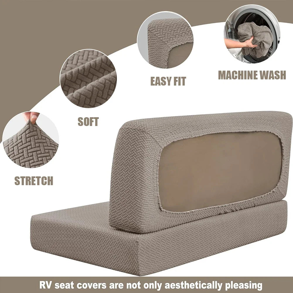 Stretch Jacquard RV Dinette Cushion Covers (2-Piece Set)